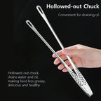 Long Stainless Steel Kitchen Tongs – Non-Slip BBQ & Grill Food Clamp Tool