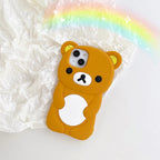 Cute Rilakkuma Bear Silicone Case for iPhone 12 13 14 15 16 17 Pro Max