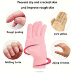 Silicone gloves prevent dry cracked skin and exfoliate rough hands before after