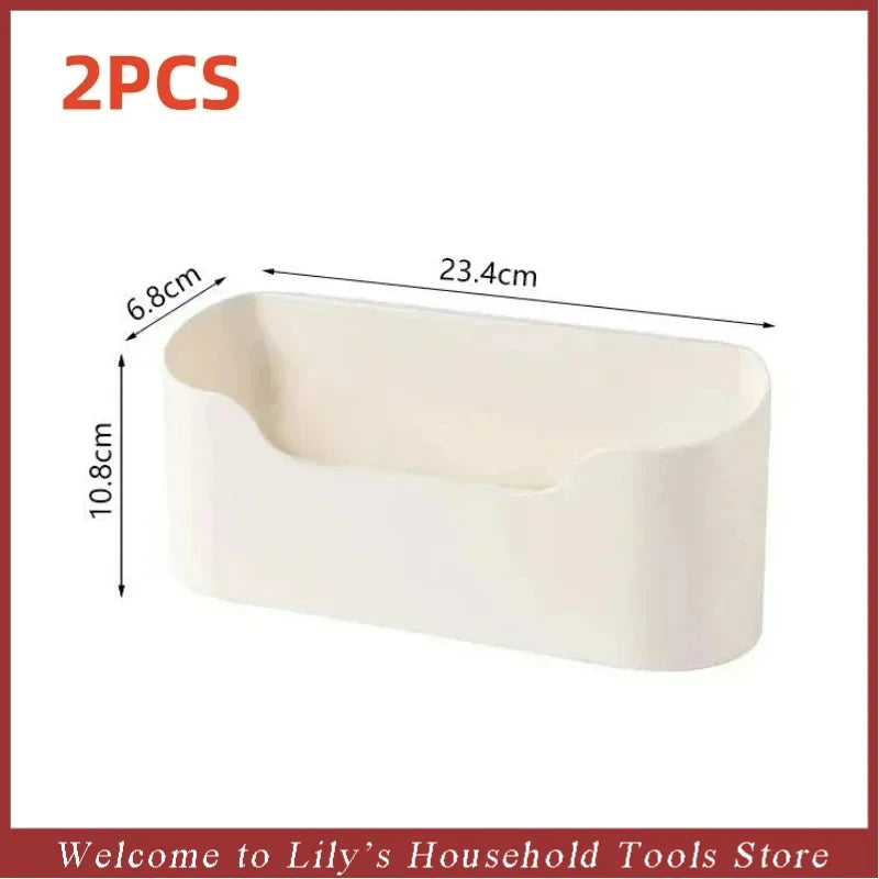 Wall-Mounted Adhesive Storage Rack Under Sink Cabinet Organizer