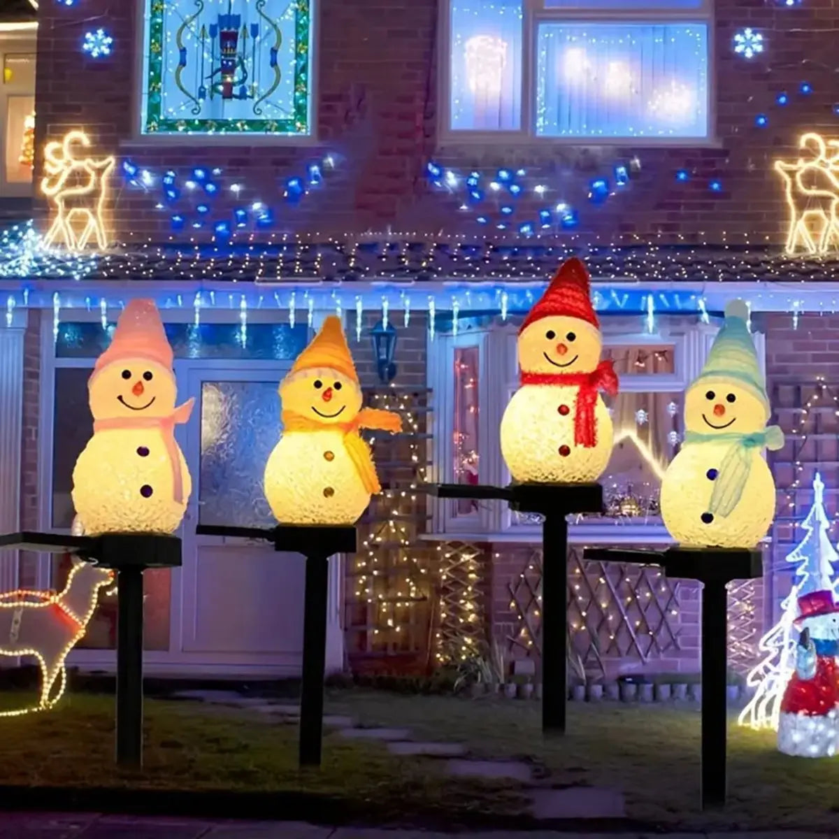 Solar Snowman Garden Light Christmas Décor Main image