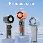 TINSOL Transparent Mini Fan UK 100-Speed USB Rechargeable Fan