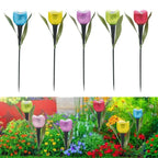 Solar Tulip Rose Flower Lights for Waterproof Garden Decor