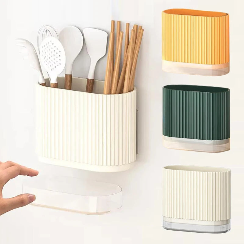 Wall Mounted Chopstick Holder Spoon Storage Rack