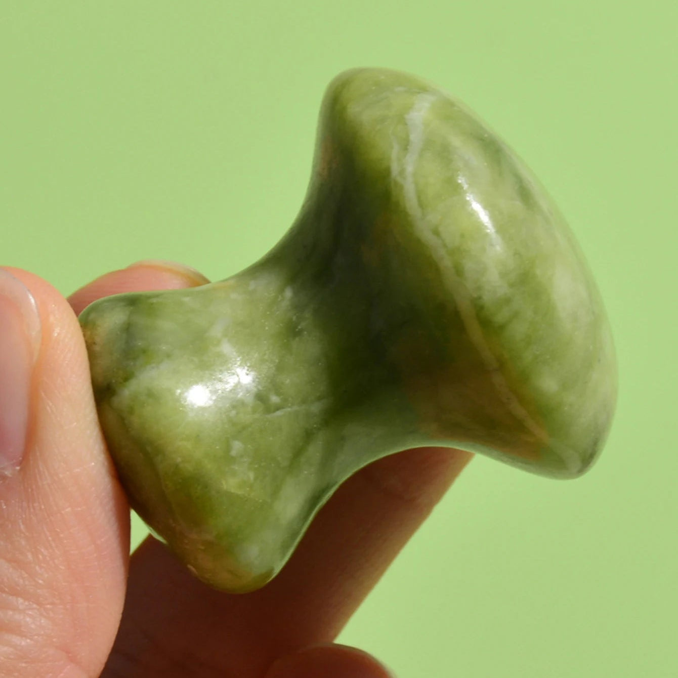 Natural Green Quartz Facial Roller Mushroom Eye Neck Massager Secondary image