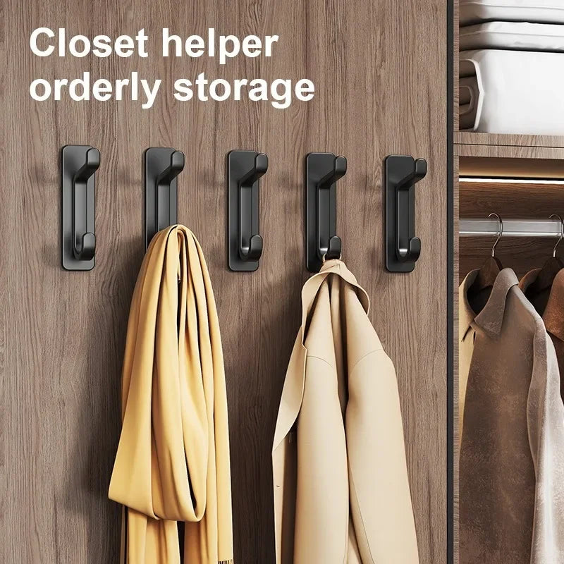 5Pcs Heavy Duty Self-Adhesive Hooks No-Drill Wall Storage Hooks