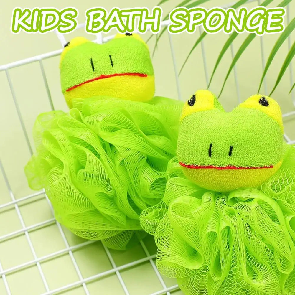 Kids Cartoon Bath Sponge Soft Baby Loofah Body Scrubber