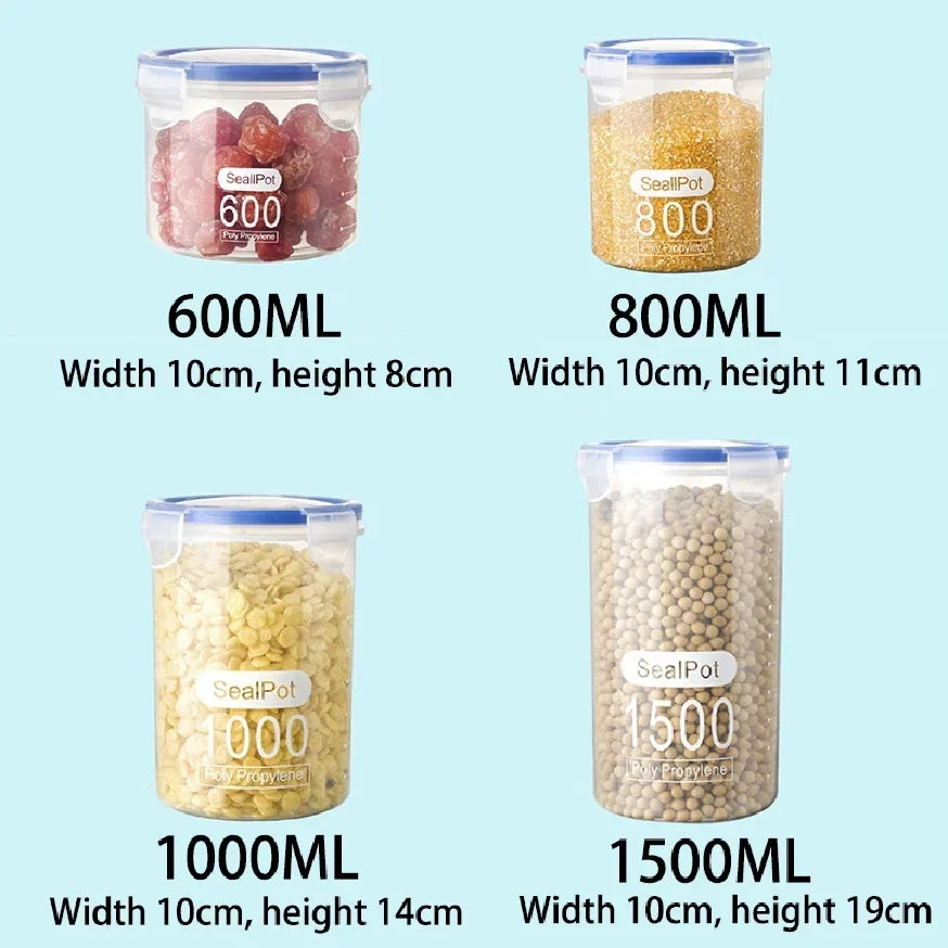 Large Airtight Grain Storage Container Plastic Kitchen Food Storage Jar