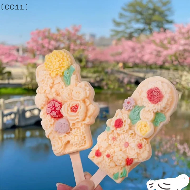 Silicone Flower Popsicle Mold – Easy Release Floral Ice Cream Maker