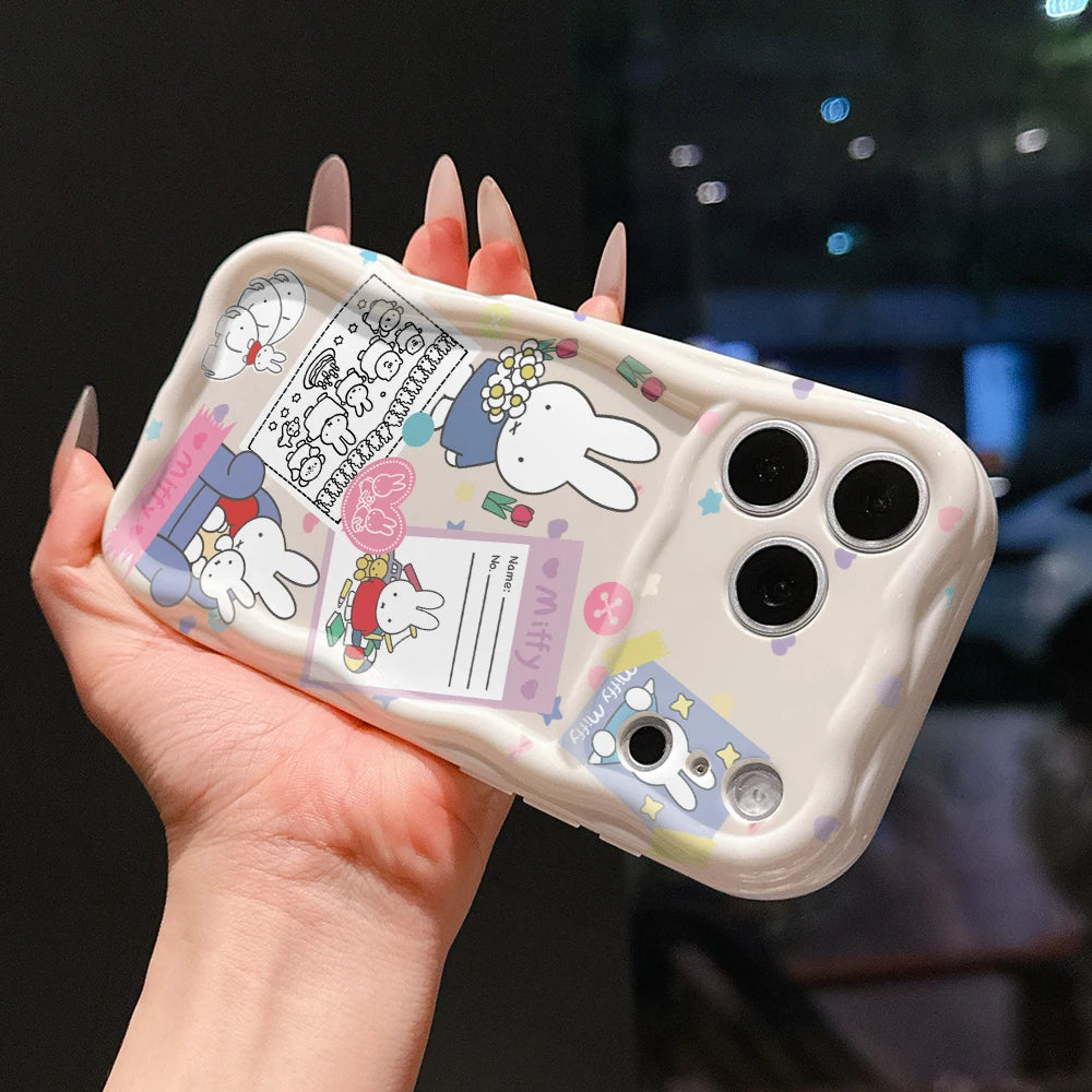 Cute Rabbit 3D Wave Case for Google Pixel 7 8 9 10 Pro Cover