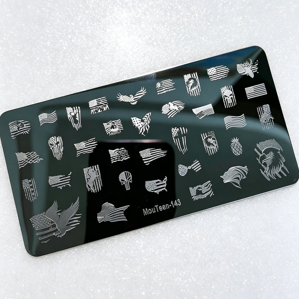 MouTeen263 Nail Stamping Plate Cursive Letter Nail Art Template