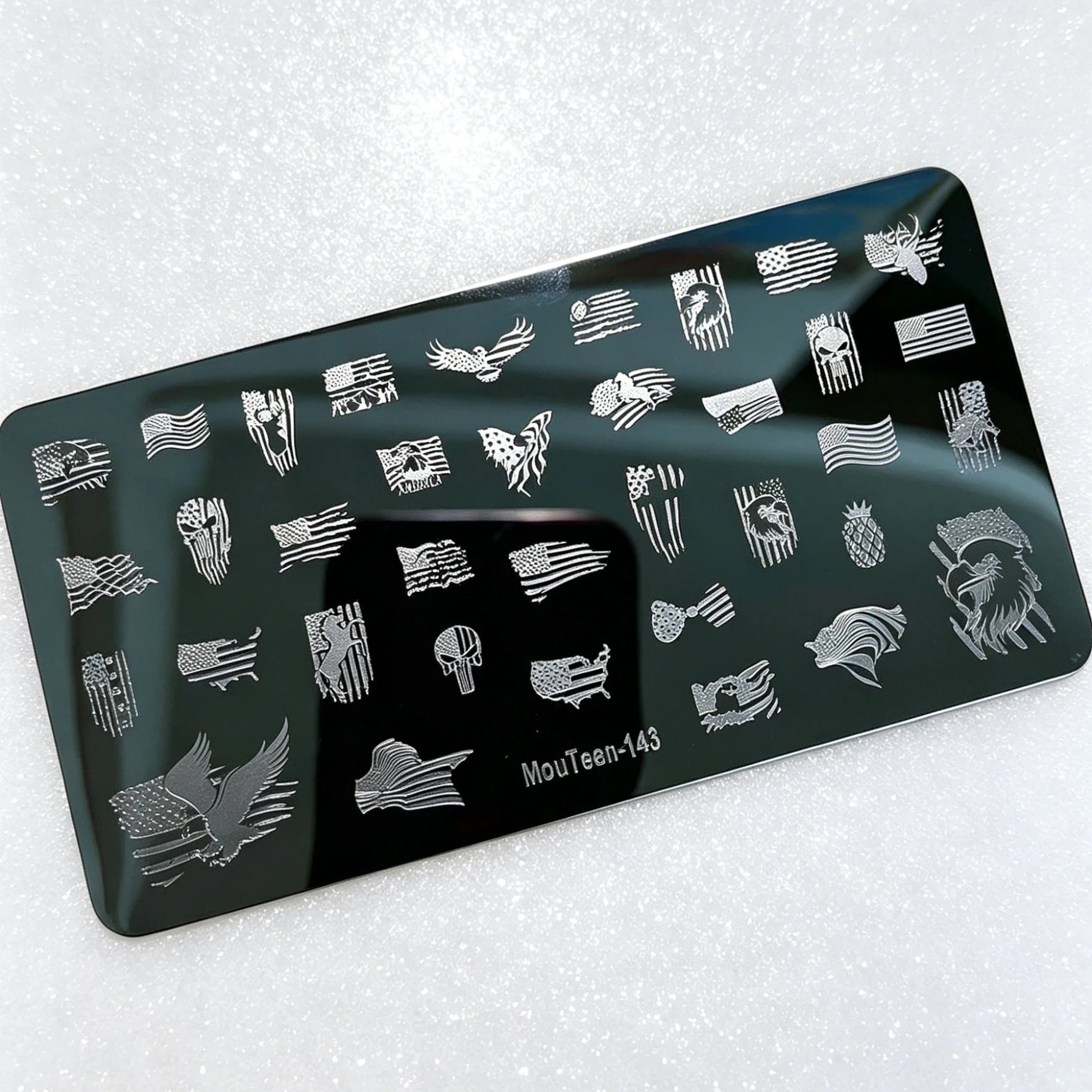 MouTeen263 Nail Stamping Plate Cursive Letter Nail Art Template