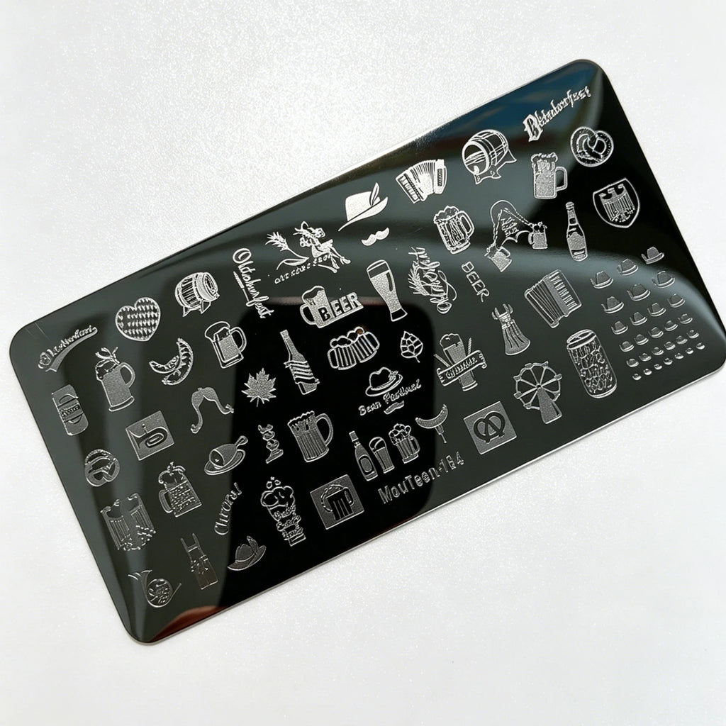 MouTeen263 Nail Stamping Plate Cursive Letter Nail Art Template