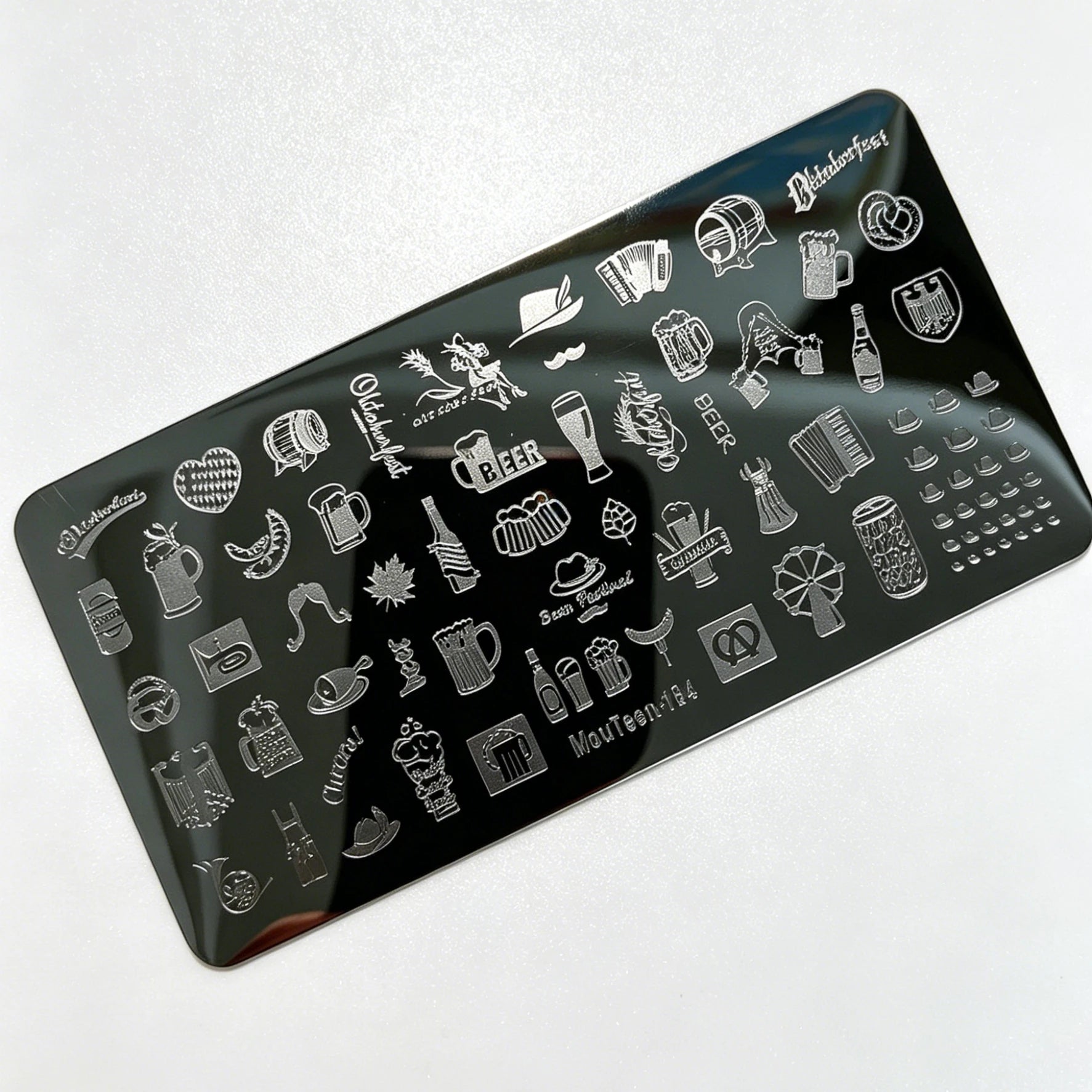 MouTeen263 Nail Stamping Plate Cursive Letter Nail Art Template