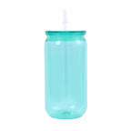16oz Colorful Plastic Cup with Straw Reusable Drink Tumbler