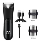 Men's Body Trimmer Electric Groin Groomer Ceramic Blade Wet/Dry