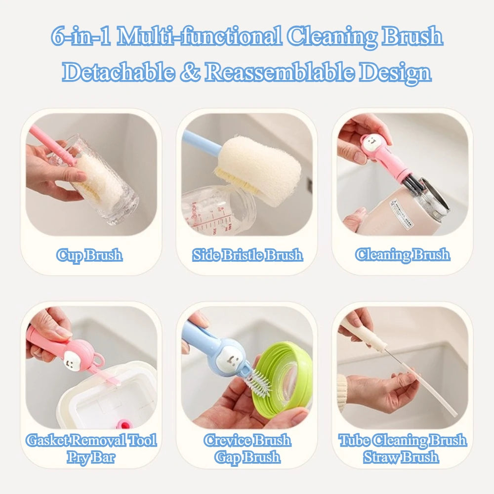 6-in-1 Bottle Cleaning Brush Cup & Straw Cleaner
