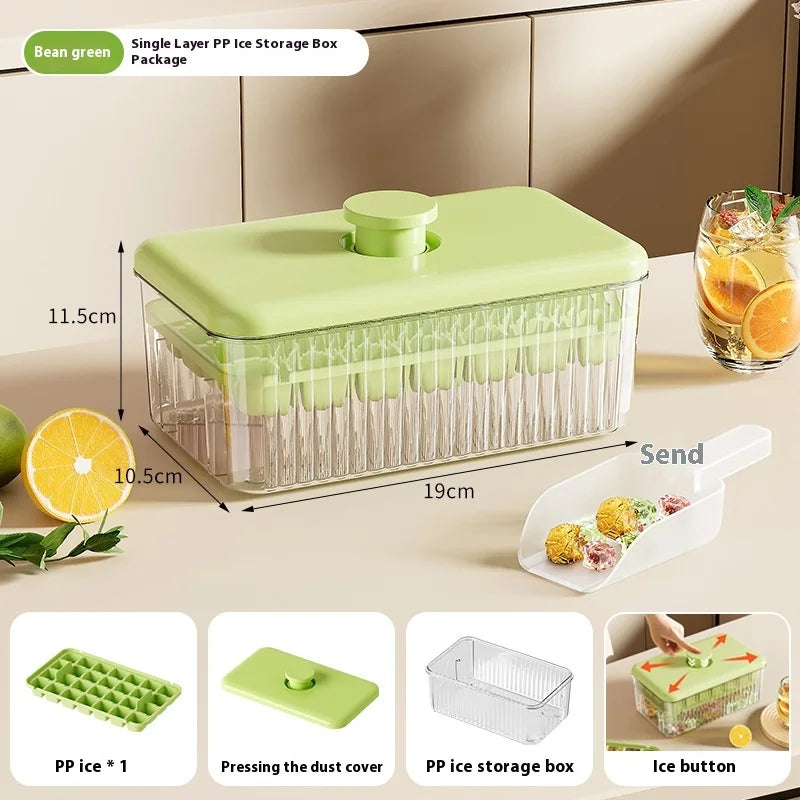 Press-to-Release Ice Cube Tray Large Capacity Food Grade Freezer Mold