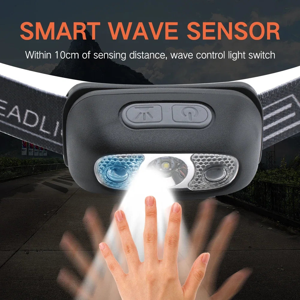 Motion Sensor Rechargeable LED Headlamp Ultra Bright