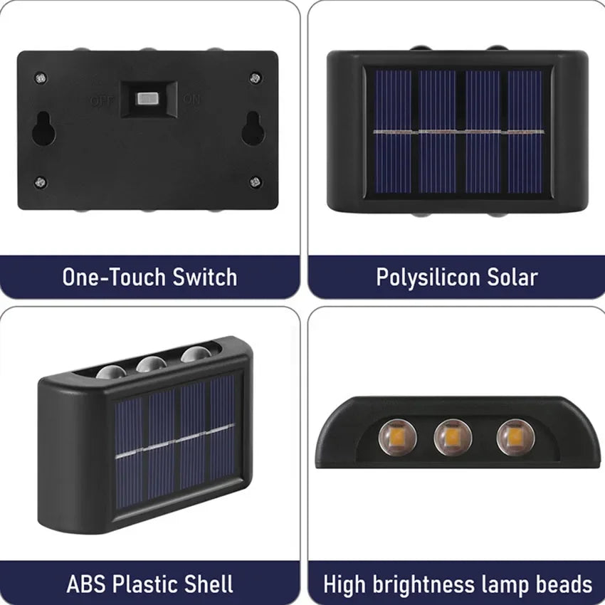 Solar Wall Light for Garden, Balcony & Outdoor Yard Decor