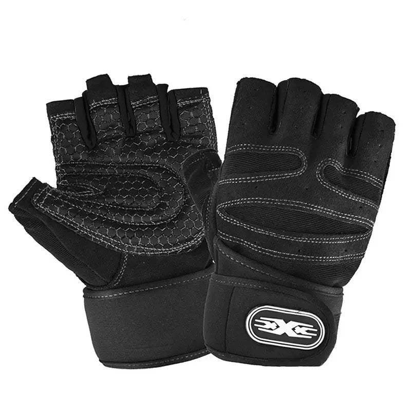 Workout Gloves Half Finger Wrist Wrap Gym Cycling Weight Training