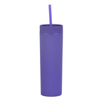 Double Wall Skinny Tumbler 473ml/480ml Cup with Straw & Lid