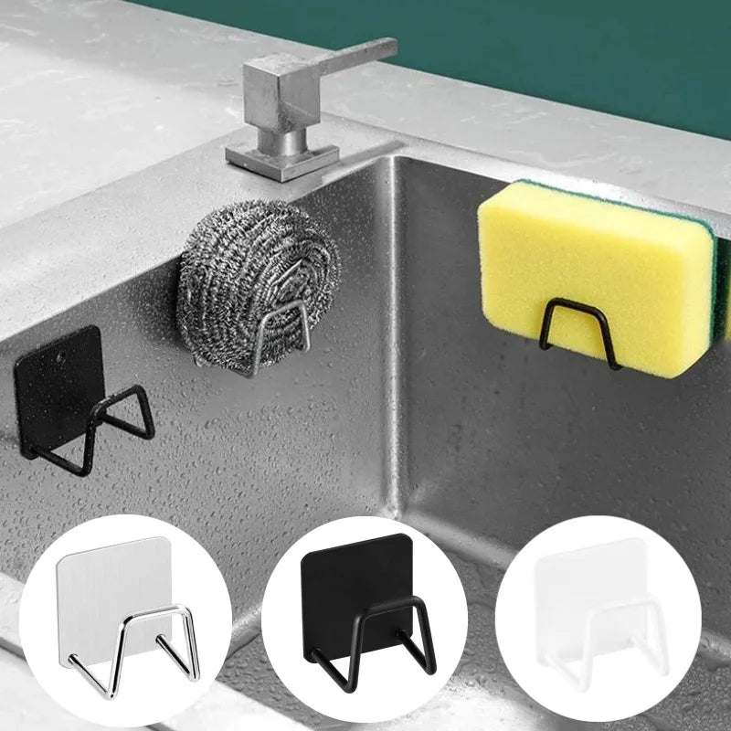 Stainless Steel Sink Sponge Holder  Self-Adhesive Kitchen Organizer