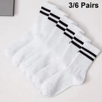 Women Mid Tube Socks 3-6 Pairs Breathable Warm Autumn Winter Comfort