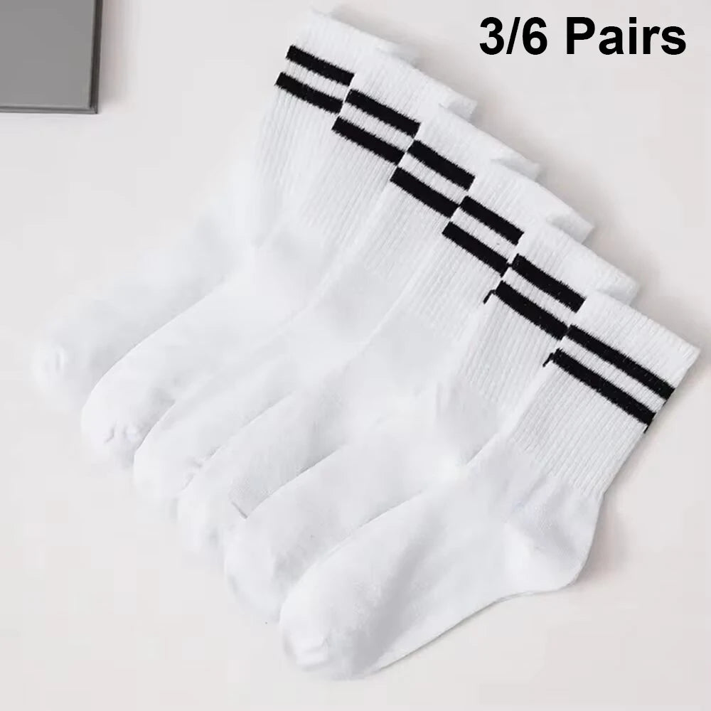 Women Mid Tube Socks 3-6 Pairs Breathable Warm Autumn Winter Comfort