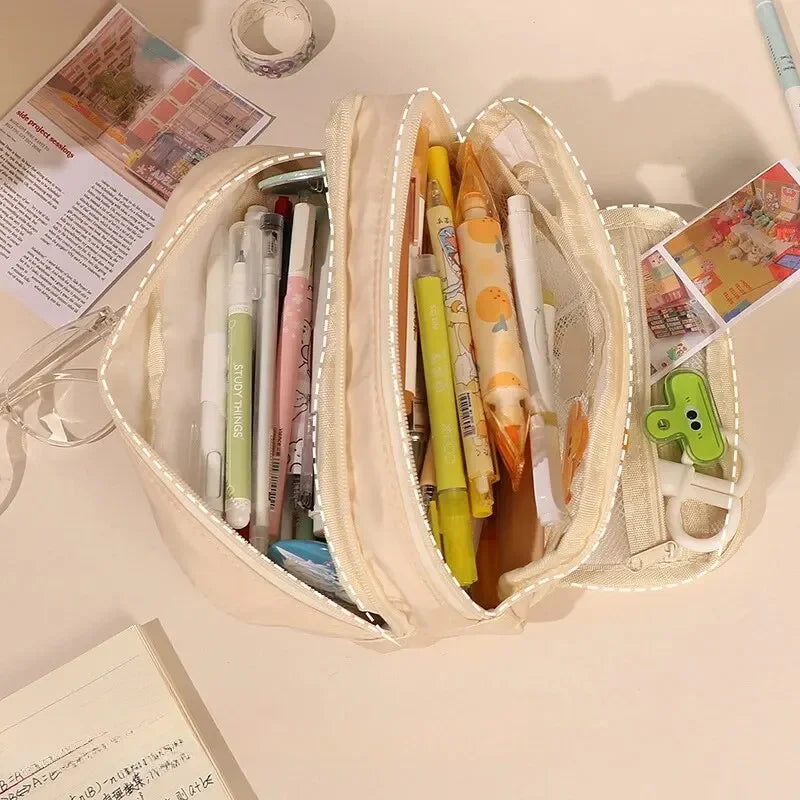 Large Capacity Pencil Case Stationery & Cosmetics Storage Bag