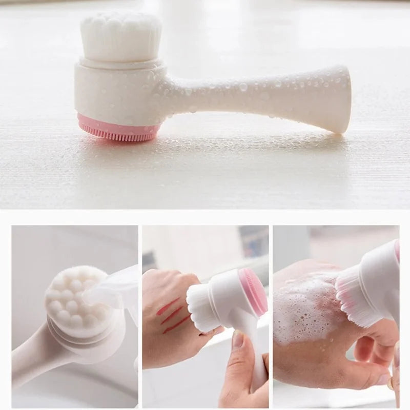 3D Silicone Facial Cleansing Brush Double Sided Soft Exfoliator Secondary image
