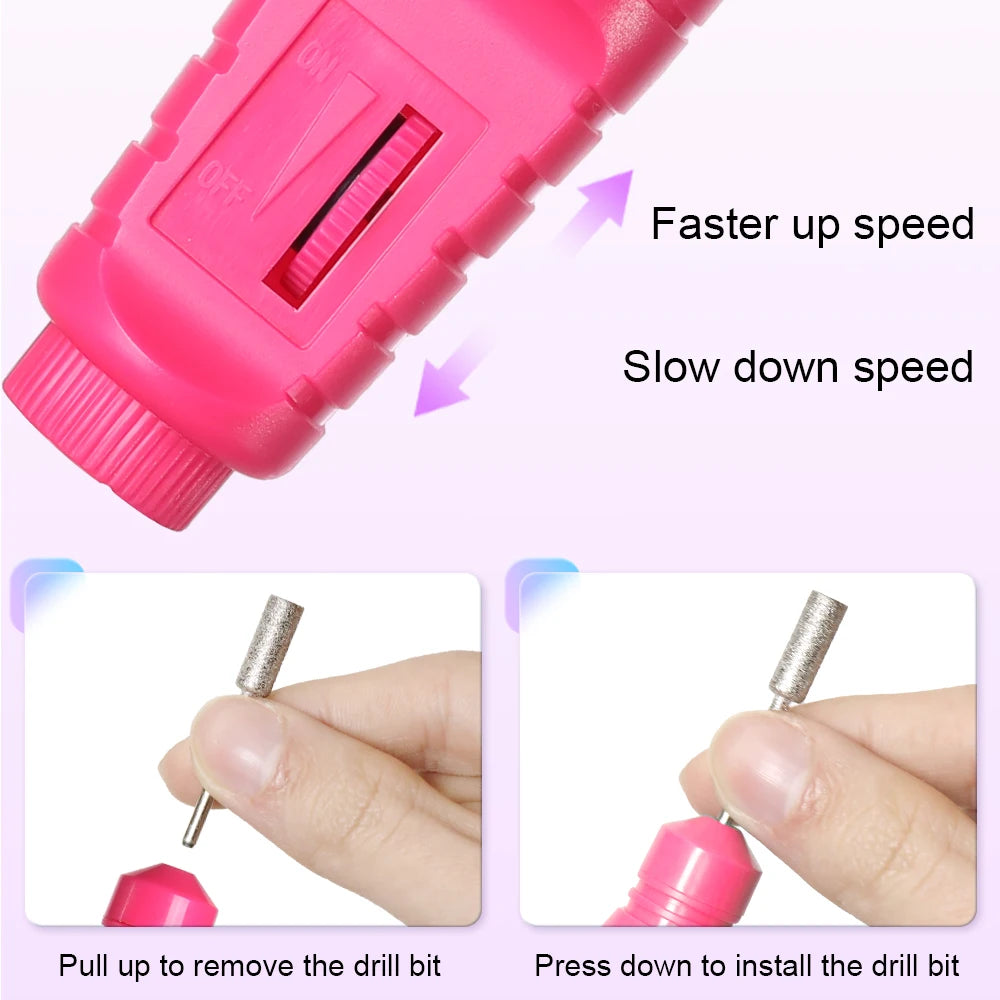 LINMANDA 6 in 1 Electric Nail Drill Kit Portable Manicure File Machine
