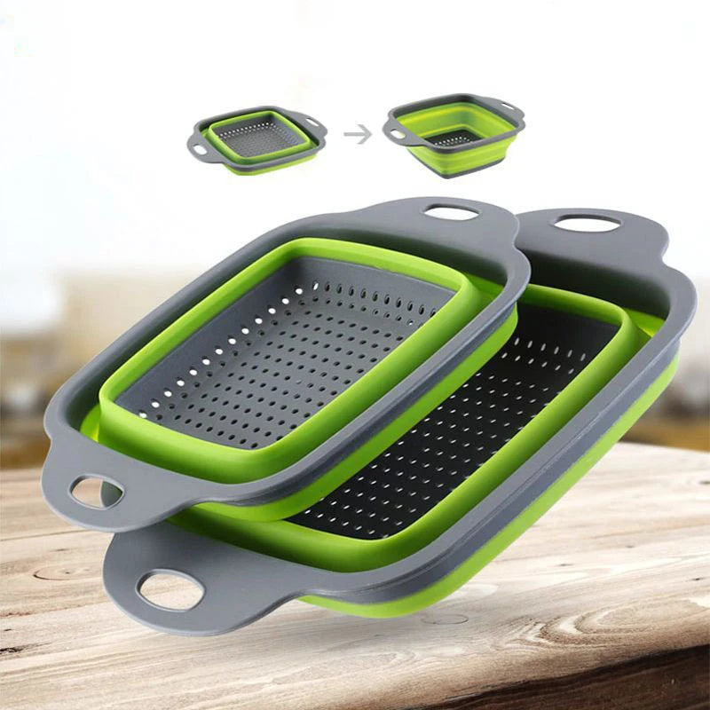 Collapsible Square Colander Silicone Strainer Main image