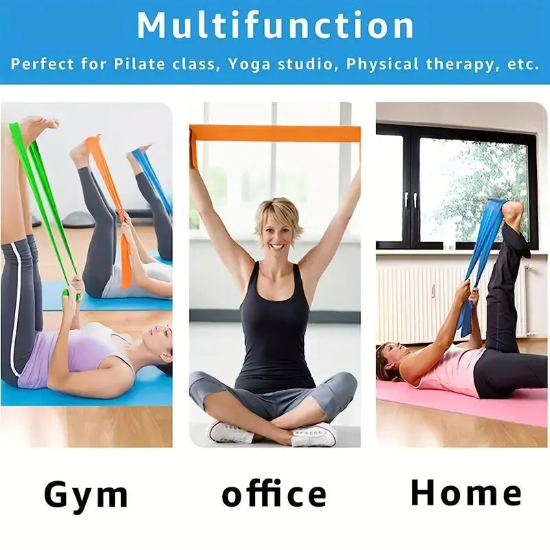 3Pcs Yoga Stretch Belt Set Elastic Resistance Bands Strength Training