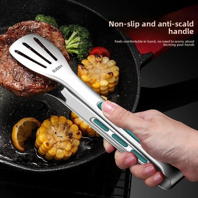 Stainless Steel Kitchen Tongs – Heat Resistant BBQ & Food Clip Tool