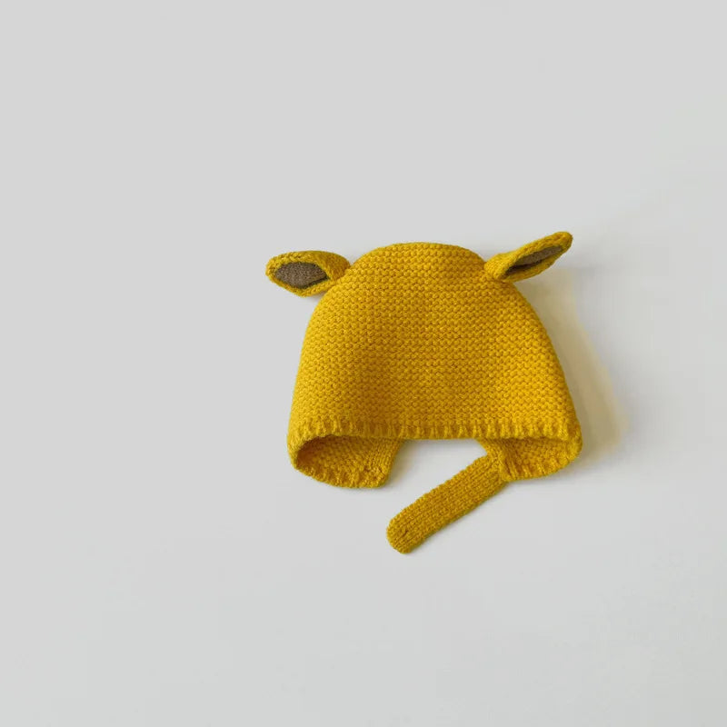 Baby Rabbit Ear Winter Hat Cute Knitted Wool Beanie