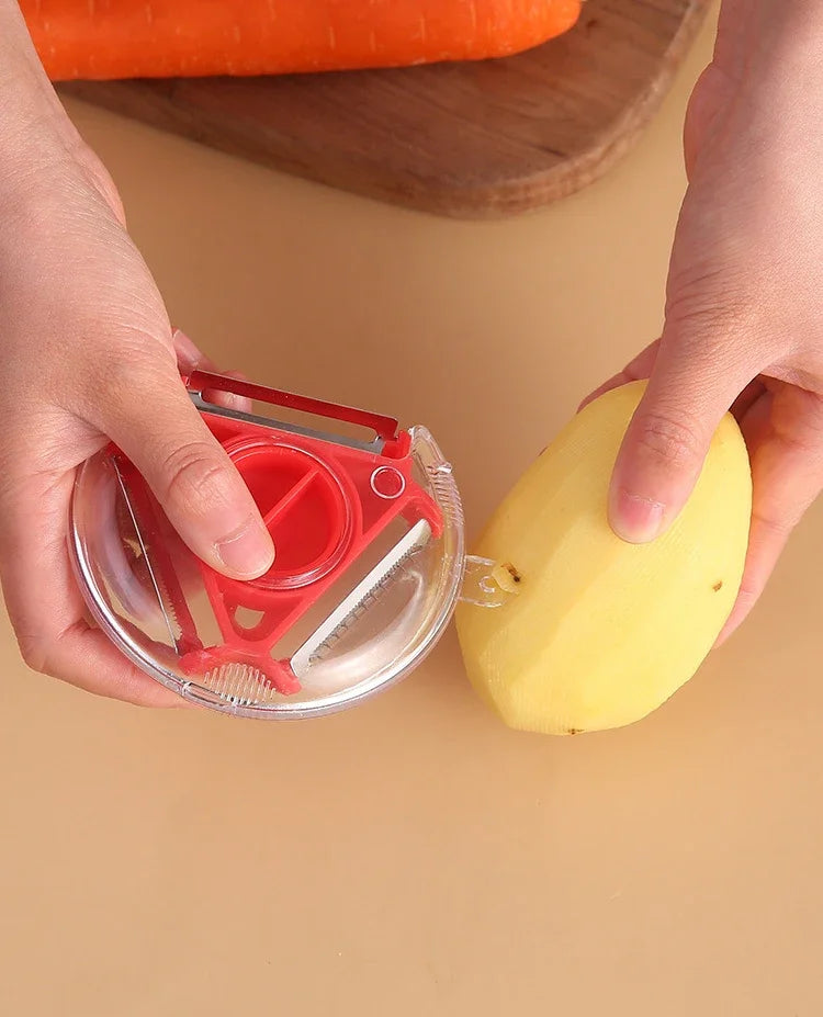 3 in 1 Fruit & Vegetable Peeler – Stainless Steel Multifunction Kitchen Tool