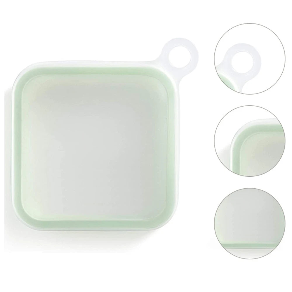 Portable Silicone Sandwich Lunch Box Bento Snack Container with Handle