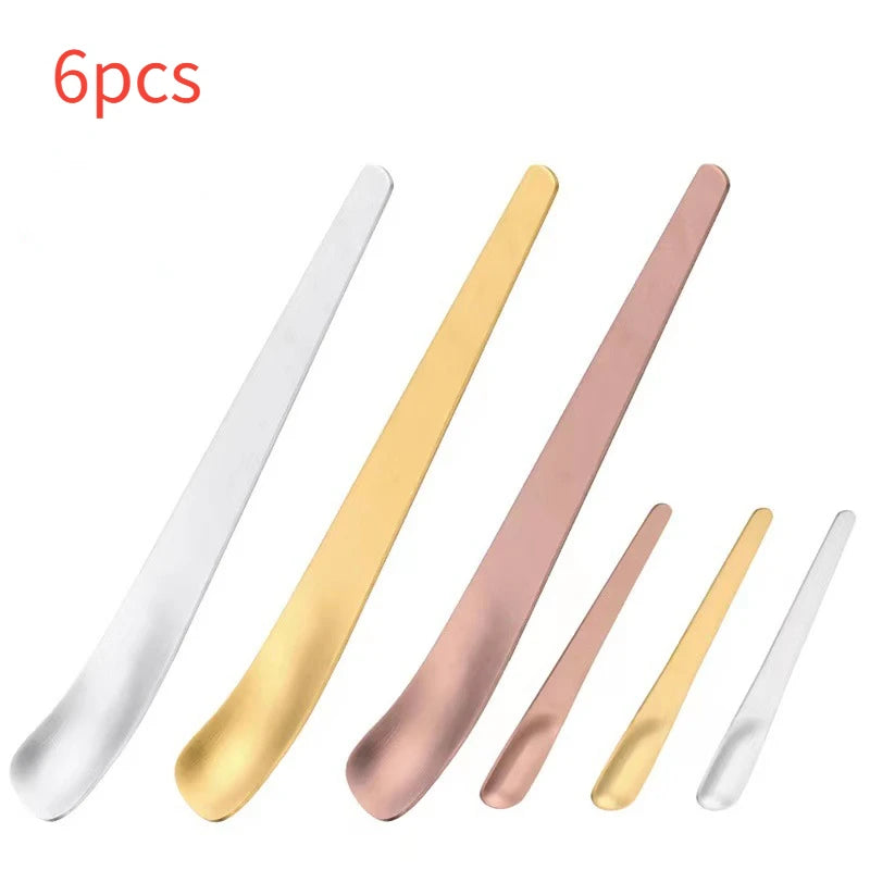 Flat Stainless Steel Coffee Spoon Set Tea Stirrer Dessert Spoons