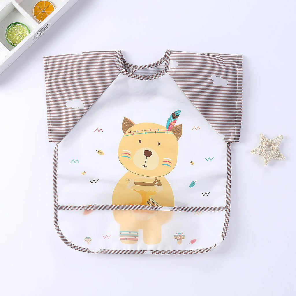 Baby Waterproof Long Sleeve Bib Smock Apron for Toddlers