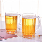 500ml Transparent Plastic Beer Mug Unbreakable Drink Cup
