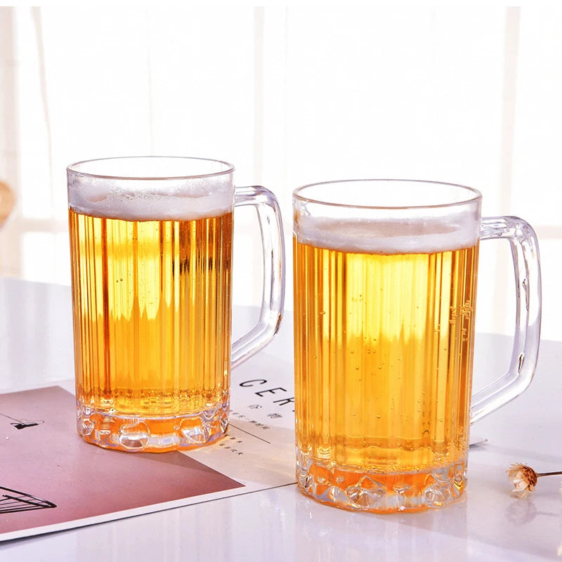 500ml Transparent Plastic Beer Mug Unbreakable Drink Cup