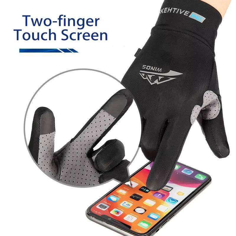Ice Silk Sun Protection Gloves Anti Slip Fishing Cycling Kayak UV