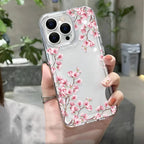 Aesthetic Flower Clear Case for iPhone 11 12 13 14 15 16 Pro Max