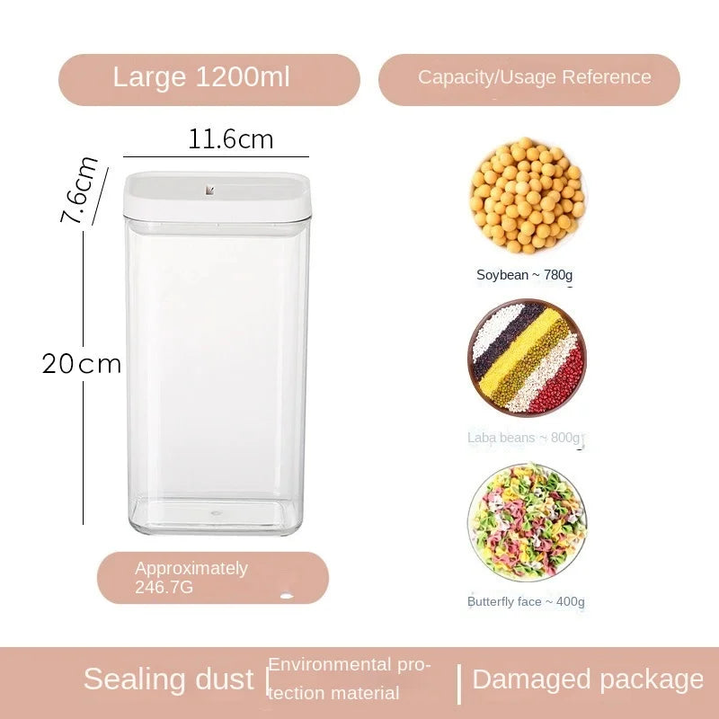 Sealed Grain Storage Jar with Scale Airtight Kitchen Food Container