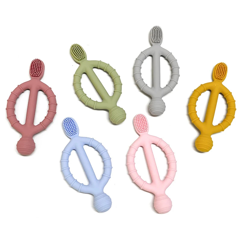 Baby Silicone Teether & Training Toothbrush BPA Free