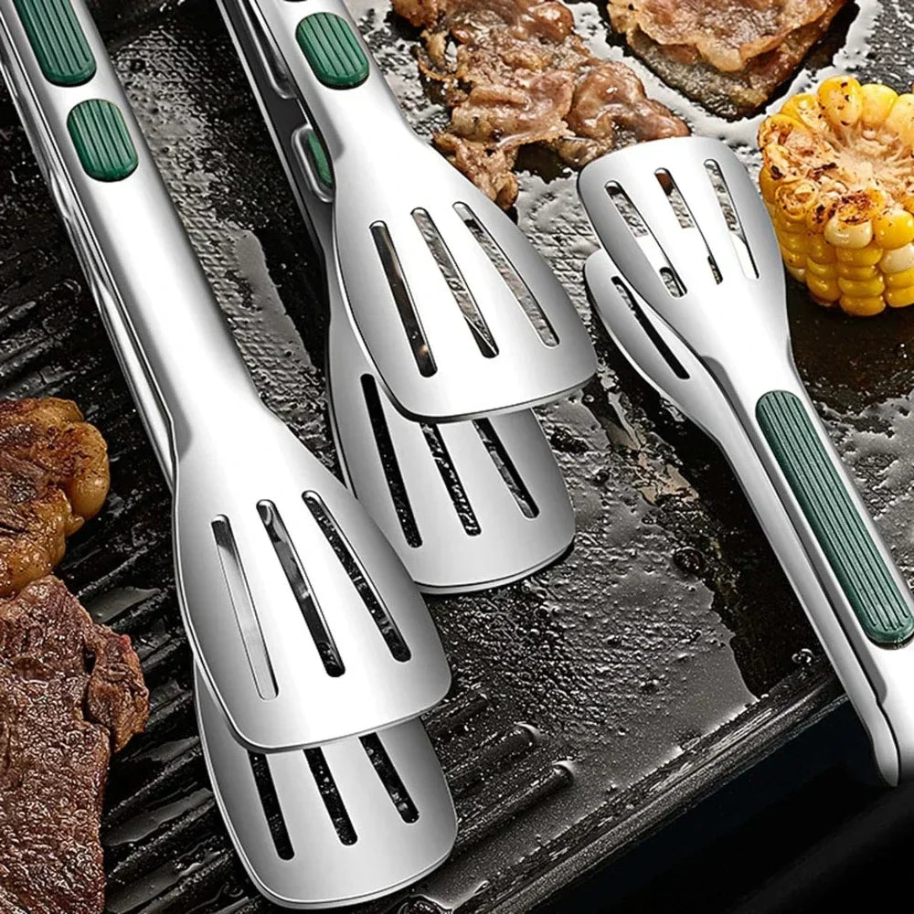 Stainless Steel Kitchen Tongs – Heat Resistant BBQ & Food Clip Tool