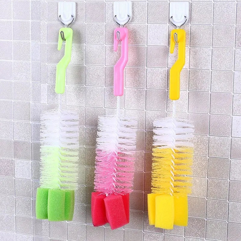 Baby Bottle Cleaning Brush Long Handle Sponge Brush