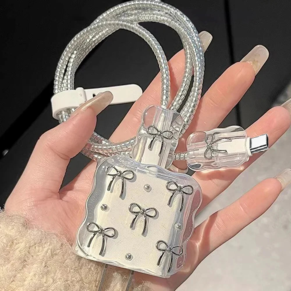 Transparent Bow Charger Case for iPhone 18W/20W