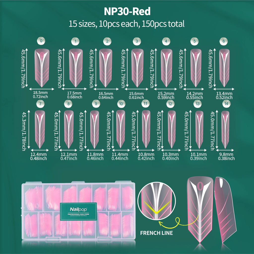 Nailpop Dual Forms Reusable Nail Extension Molds with Scale Design